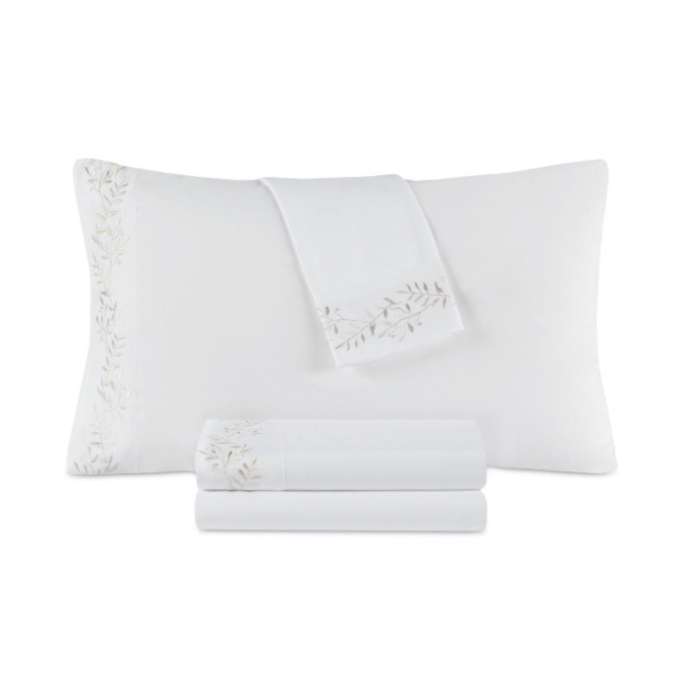 Decor Studio Holiday Embroidered Microfiber 3-Pc. Sheet Set, Twin - Medallion